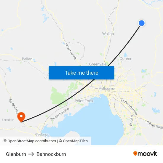 Glenburn to Bannockburn map