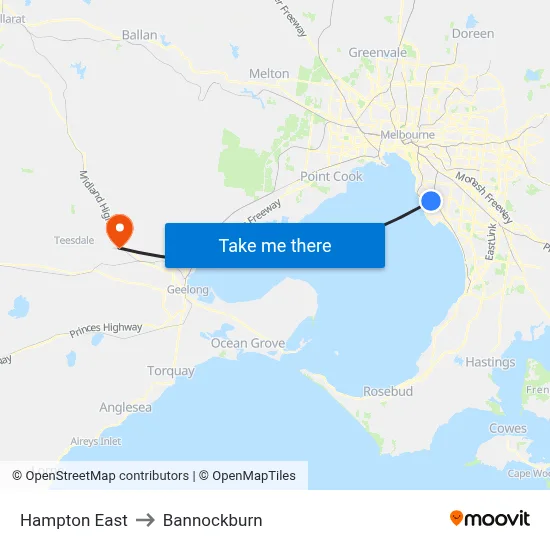Hampton East to Bannockburn map