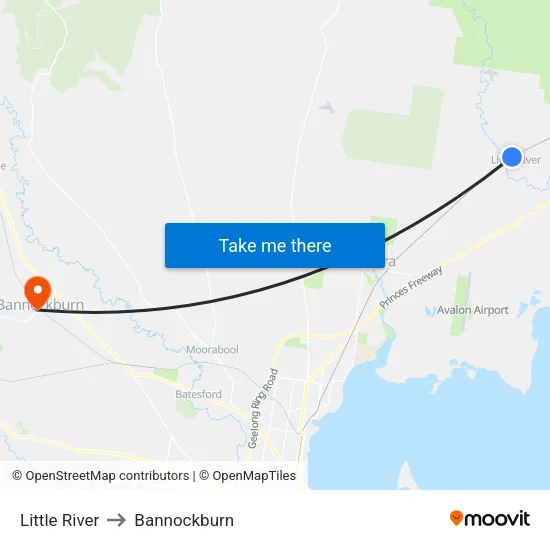 Little River to Bannockburn map