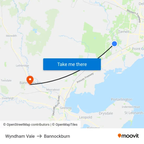 Wyndham Vale to Bannockburn map