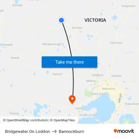 Bridgewater On Loddon to Bannockburn map