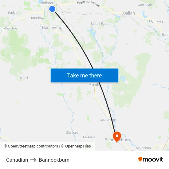 Canadian to Bannockburn map