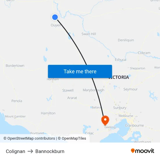 Colignan to Bannockburn map