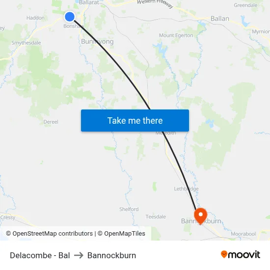 Delacombe - Bal to Bannockburn map