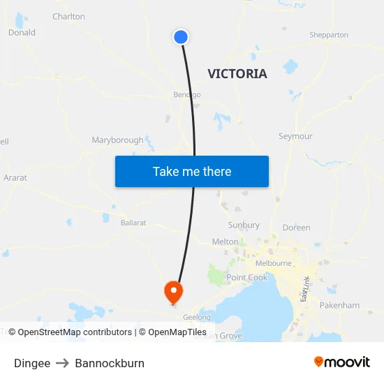 Dingee to Bannockburn map