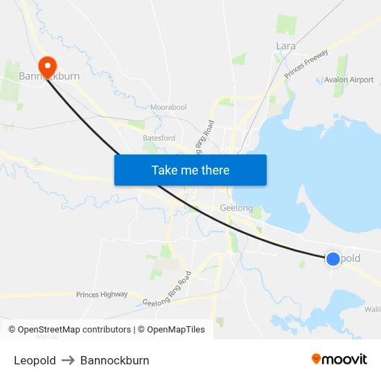 Leopold to Bannockburn map