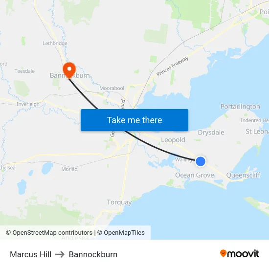 Marcus Hill to Bannockburn map