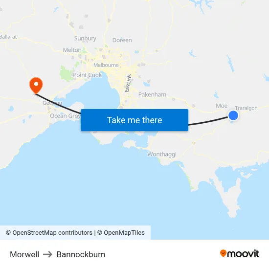 Morwell to Bannockburn map