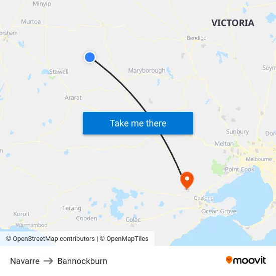 Navarre to Bannockburn map