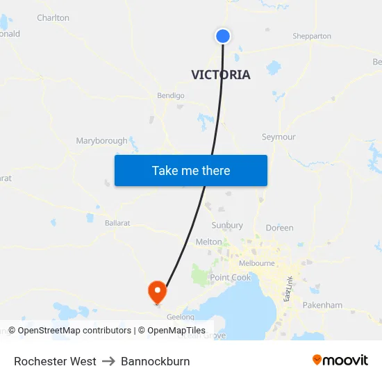 Rochester West to Bannockburn map