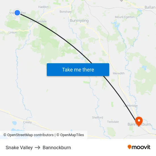 Snake Valley to Bannockburn map