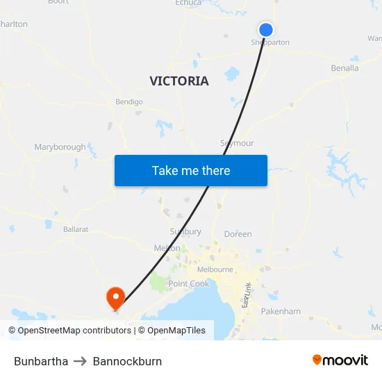 Bunbartha to Bannockburn map