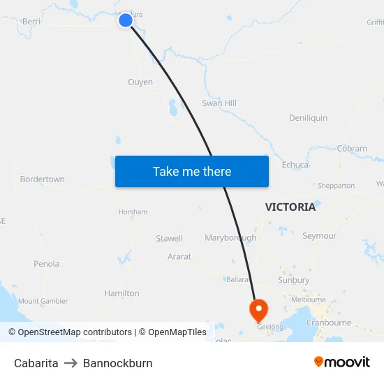 Cabarita to Bannockburn map
