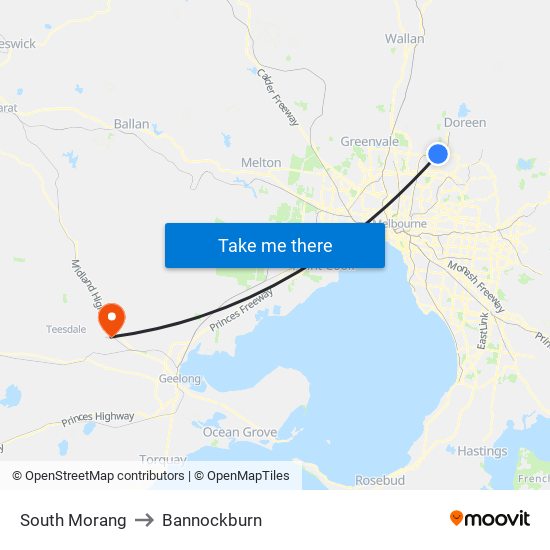 South Morang to Bannockburn map