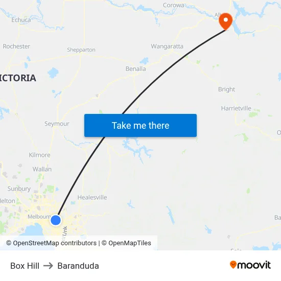 Box Hill to Baranduda map