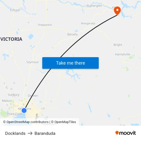 Docklands to Baranduda map
