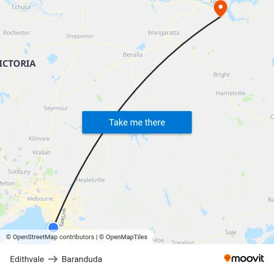 Edithvale to Baranduda map