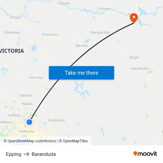 Epping to Baranduda map