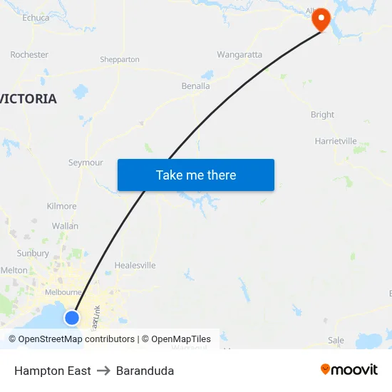 Hampton East to Baranduda map