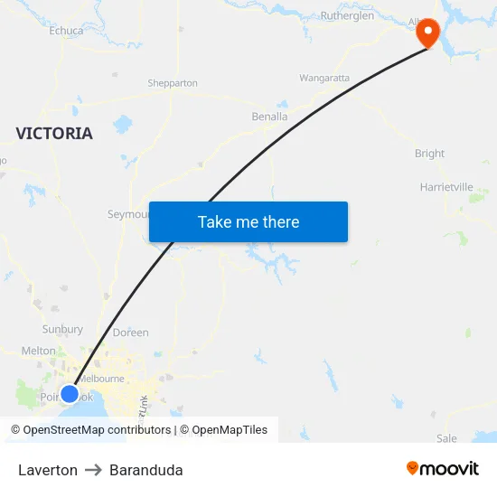 Laverton to Baranduda map