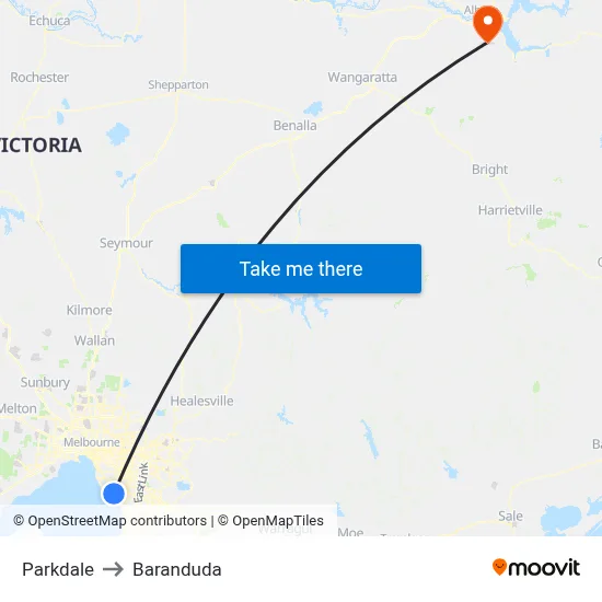 Parkdale to Baranduda map