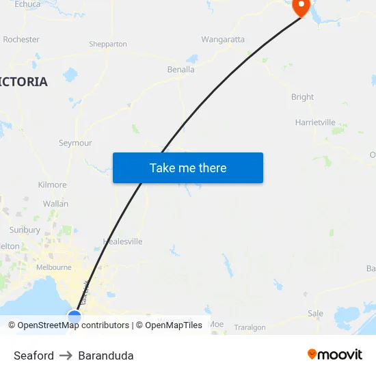Seaford to Baranduda map