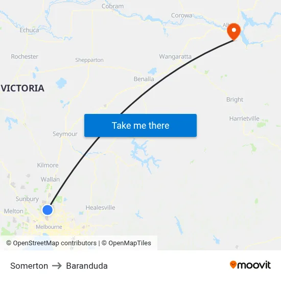 Somerton to Baranduda map