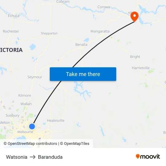 Watsonia to Baranduda map