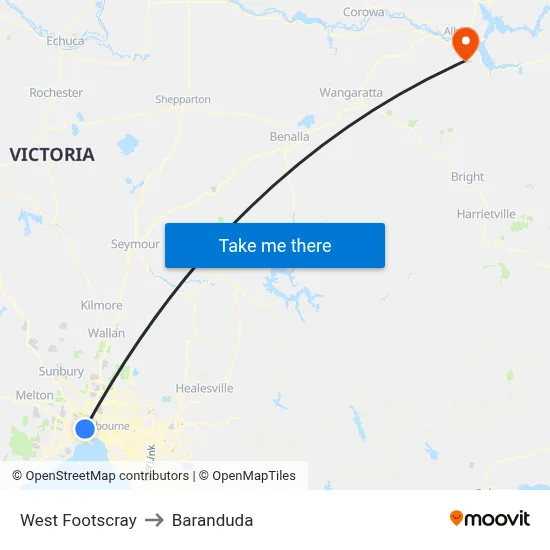West Footscray to Baranduda map