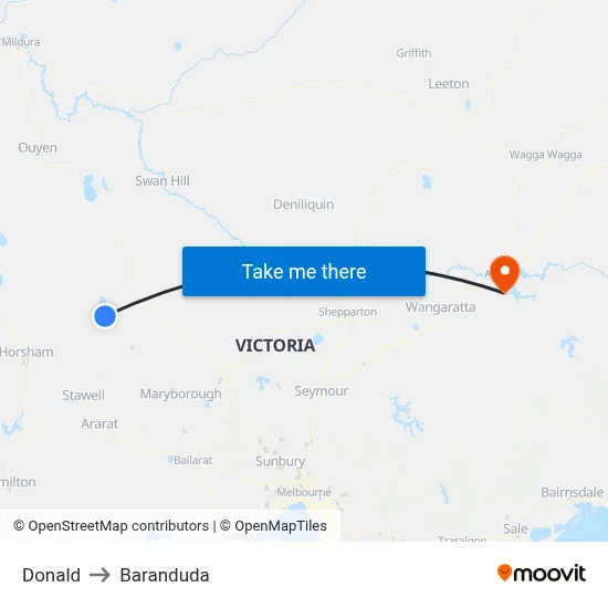 Donald to Baranduda map