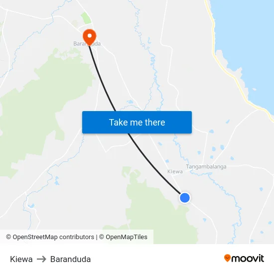 Kiewa to Baranduda map