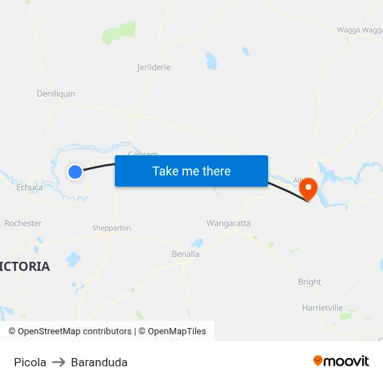 Picola to Baranduda map