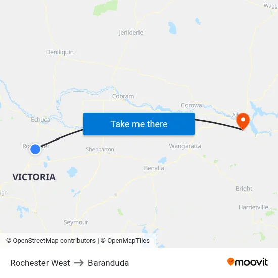 Rochester West to Baranduda map
