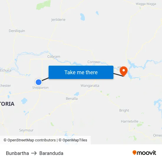 Bunbartha to Baranduda map