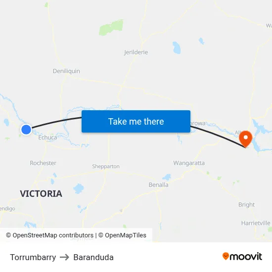 Torrumbarry to Baranduda map