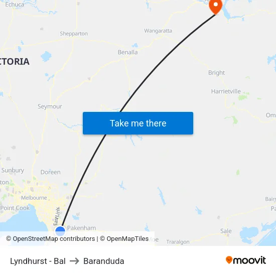 Lyndhurst - Bal to Baranduda map