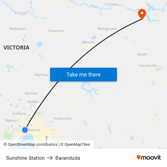 Sunshine Station to Baranduda map