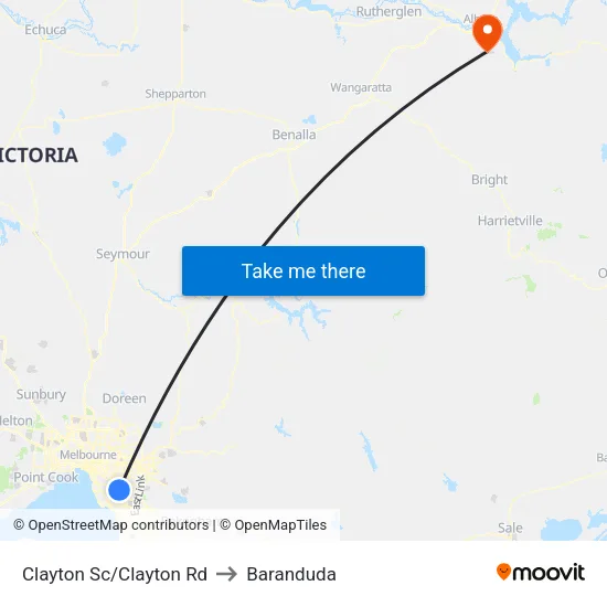 Clayton Sc/Clayton Rd to Baranduda map