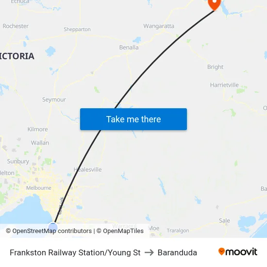 Frankston Railway Station/Young St to Baranduda map