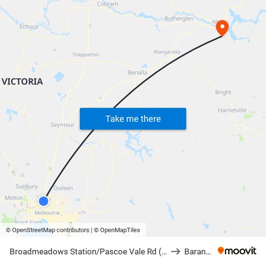 Broadmeadows Station/Pascoe Vale Rd (Broadmeadows) to Baranduda map