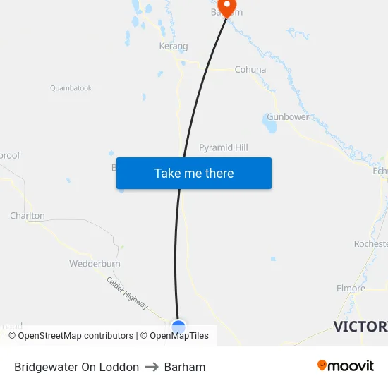 Bridgewater On Loddon to Barham map