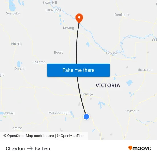 Chewton to Barham map