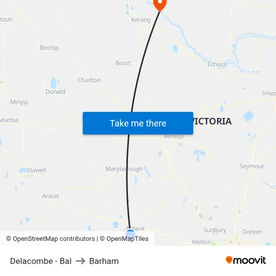 Delacombe - Bal to Barham map