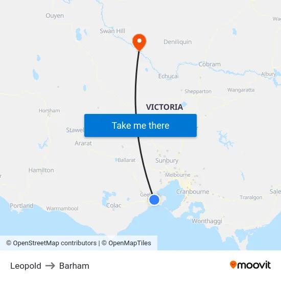 Leopold to Barham map