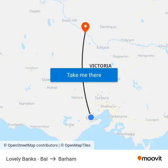 Lovely Banks - Bal to Barham map