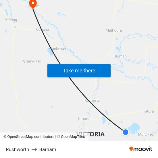 Rushworth to Barham map
