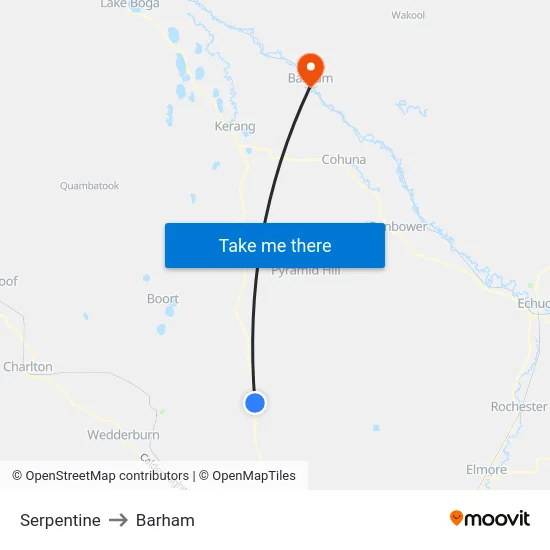 Serpentine to Barham map