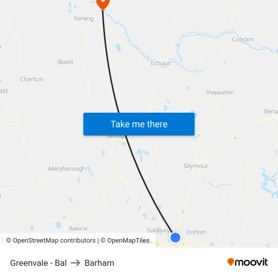 Greenvale - Bal to Barham map