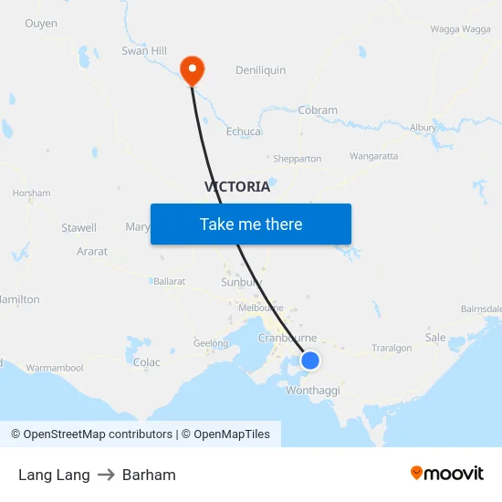 Lang Lang to Barham map