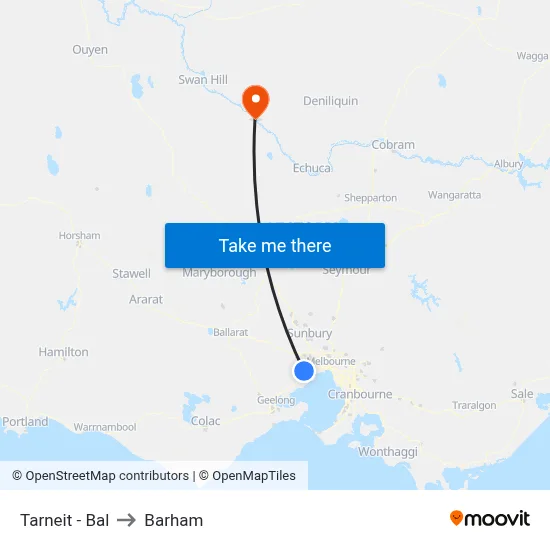 Tarneit - Bal to Barham map